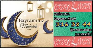 Kdz.Ereğli Çorbacı, Ramazan Bayramı ilanı