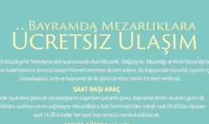 Kocaeli Büyükşehir Belediyesi Bayramda mezarlıklara fiyatsız ulaşım