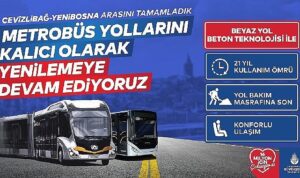 Metrobüs yolunu kalıcı olarak yenilemeye devam ediyoruz