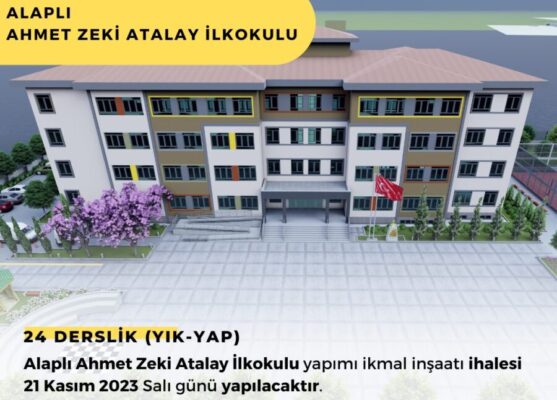 Alaplı Ahmet Zeki Atalay İlkokulu ihalesi salı günü yapılacak