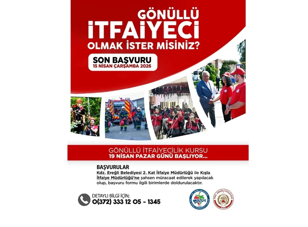 Kdz. Ereğli’de 17. Dönem gönüllü İtfaiyeci kursu başlıyor